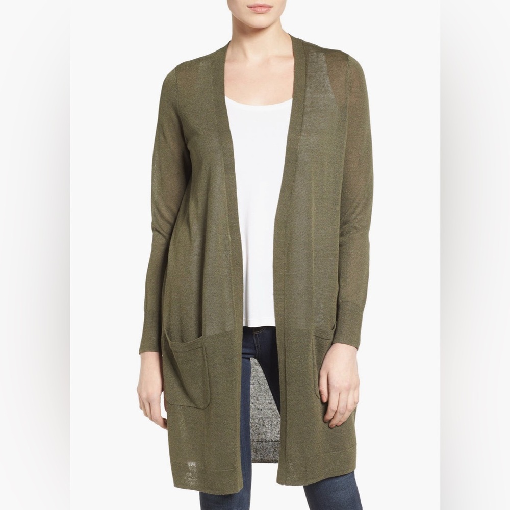 Olive Green Women's Sweater Cardigan